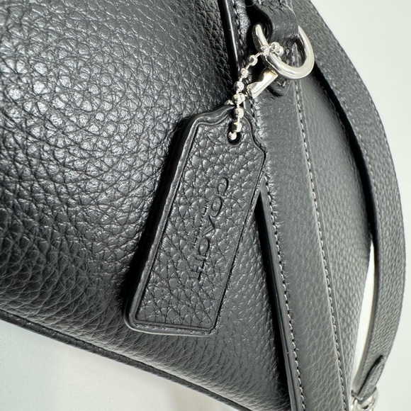 COACH Double Zip Crossbody Bag in Black Leather Wristlet - Picture 14 of 14